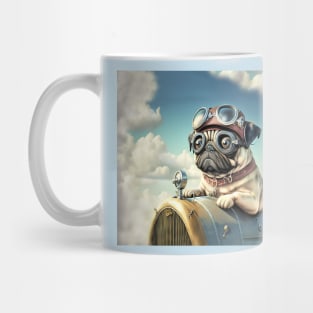 Cute Pug Airplane Ace Pilot Mug